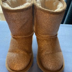 Girls Gold Glitter Ugg Boots